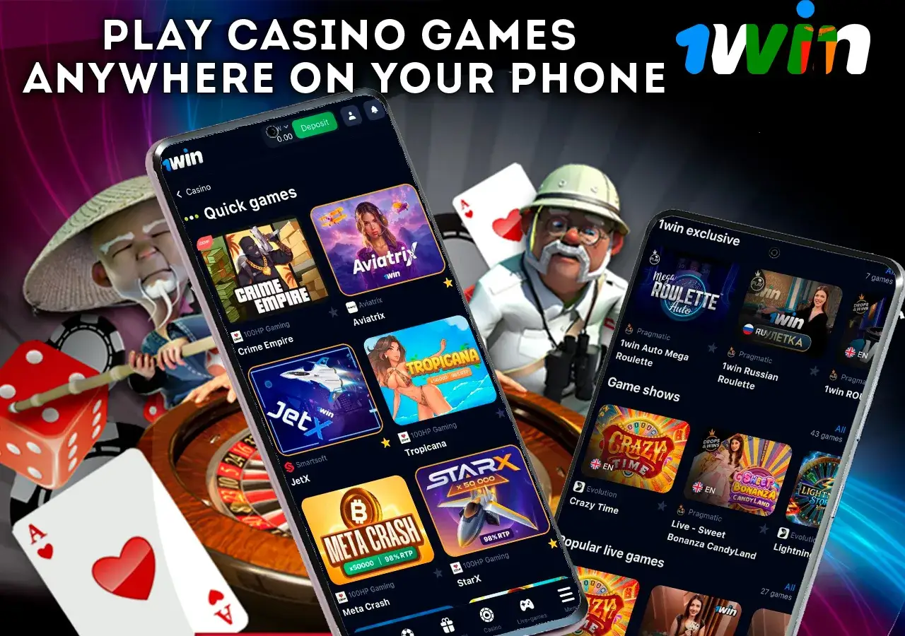 1Win mobile casino presents a huge array of games for your enjoyment.